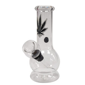 Bong Cristal Mini Leaf  Black 13 cm.