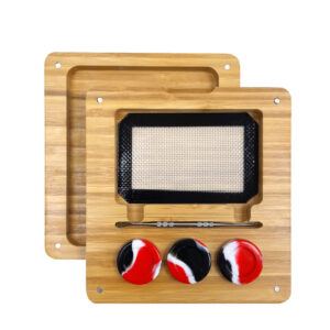 Caja Bamboo 19x18x4 cm. Magnetic Kit Dab Smoking