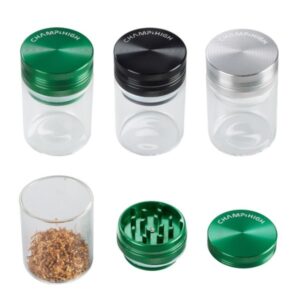 Contenedor Aluminio & Plastico Hermetico & Grinder 40 mm. Mix Color