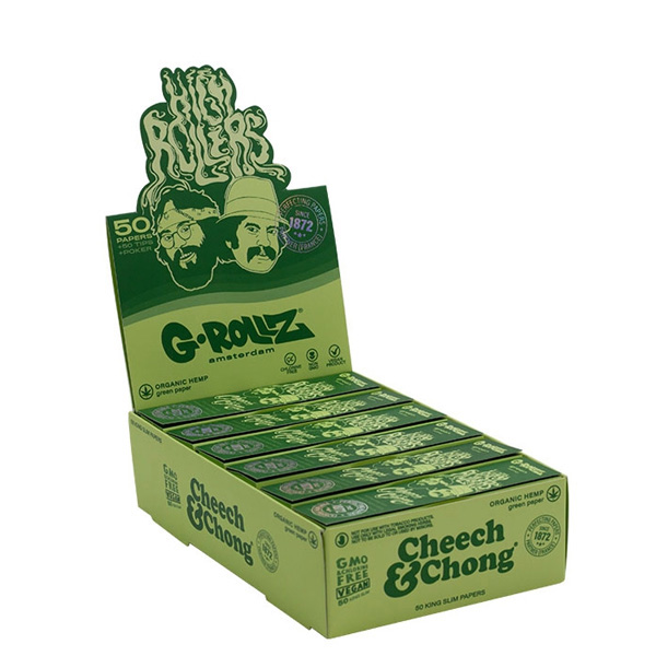 Papel de fumar G-Rollz K.S. & Tips Cheech & Chong Orgamic Hemp 24 librillos - Imagen 2