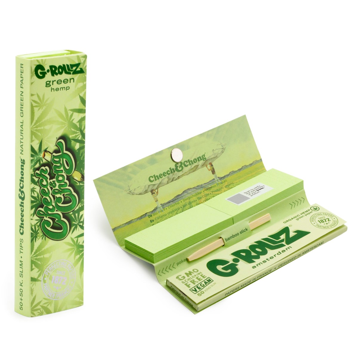 Papel de fumar G-Rollz K.S. & Tips Cheech & Chong Orgamic Hemp 24 librillos - Imagen 3