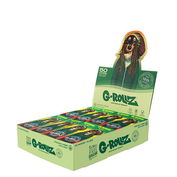 Papel de fumar G-Rollz 1.1/4 & Tips Reggae Organig Hemp 24 librillos - Imagen 2