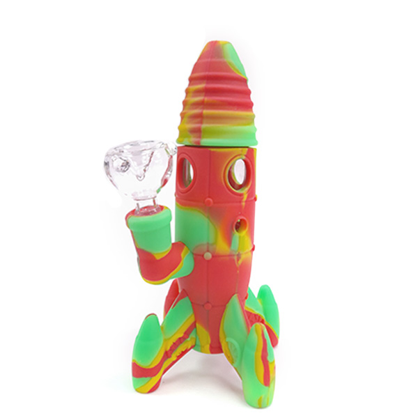 Bong Hard Silicone & Glass Bowl Rocket 18 cm. - Imagen 2