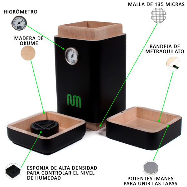 Caja Curación FUM Vertical Madera 24 x 12 x 12 cm. 6Kg. - Imagen 2