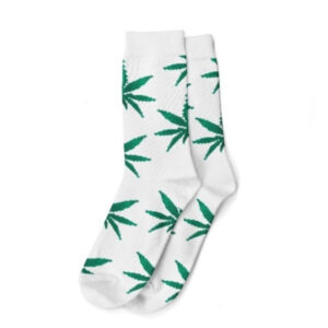 Calcetines Cannabicos Mujer White Leaves