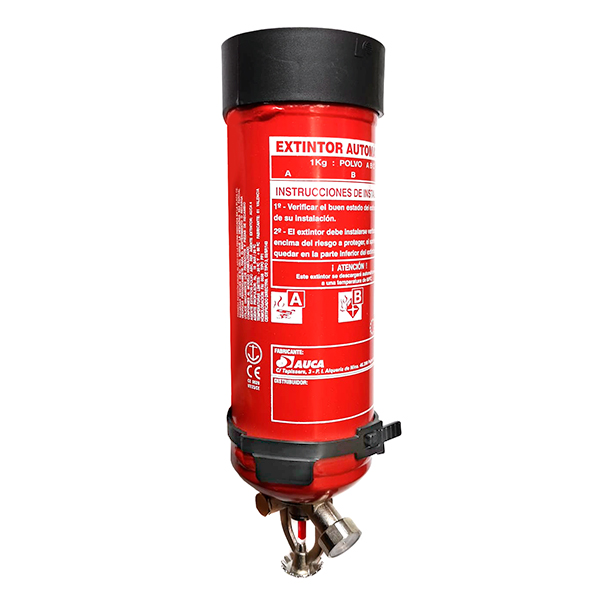 Extintor de polvo disparo Automático 1 kg.
